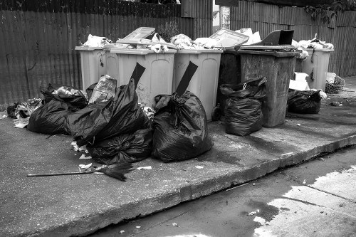 Construction site with organized waste clearance in Shoreditch