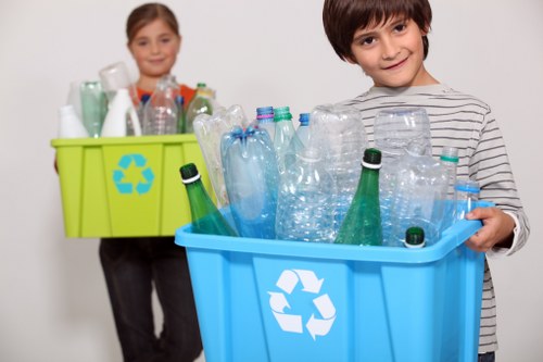 Various types of waste collected for recycling in Shoreditch